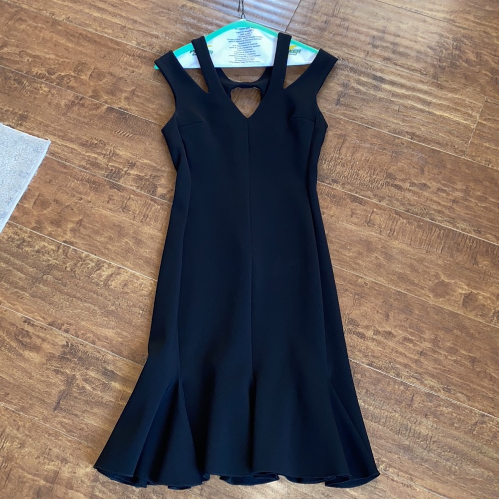 Designer Josh Goot Black Fitted Bodice Flair Skirt Dress - Picture 3 of 7